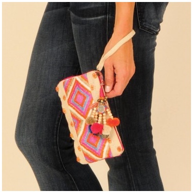Embroidered Jute Clutch