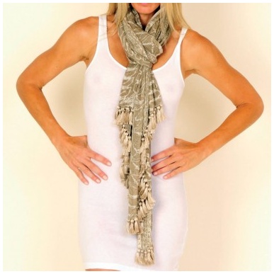 Linen & Silk Printed Scarf Sand